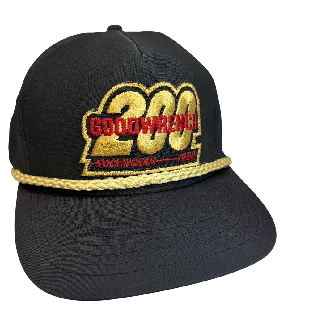 Vintage 1988 Goodwrench 200 Rockingham NASCAR Snapback Hat Black Made‎ in USA